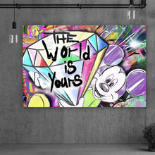 Lade das Bild in den Galerie-Viewer, Leinwandbild Pop Art Diamant Micky Querformat