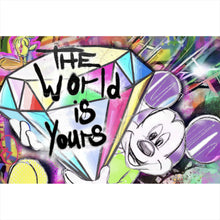 Lade das Bild in den Galerie-Viewer, Leinwandbild Pop Art Diamant Micky Querformat