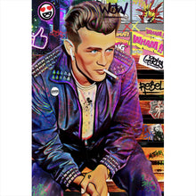 Lade das Bild in den Galerie-Viewer, Aluminiumbild gebürstet Pop Art James Hochformat