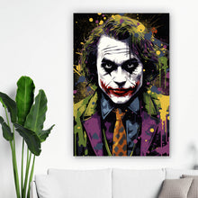 Lade das Bild in den Galerie-Viewer, Leinwandbild Pop Art Joker Abstrakt Hochformat