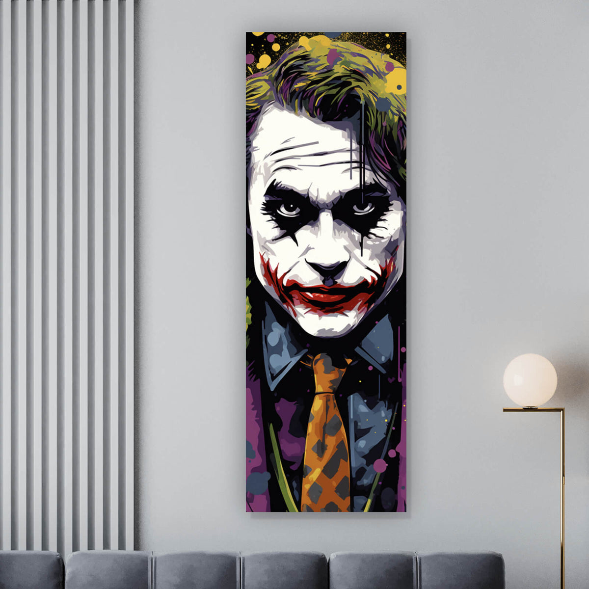 Spannrahmenbild Pop Art Joker Abstrakt im Panorama Hoch, Aufhängefertig &  Versandkostenfrei – Wandguru