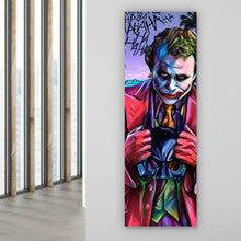 Lade das Bild in den Galerie-Viewer, Leinwandbild Pop Art Joker Panorama Hoch