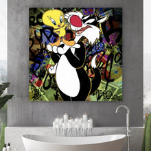 Lade das Bild in den Galerie-Viewer, Poster Pop Art Katze & Tweet Quadrat