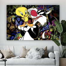 Lade das Bild in den Galerie-Viewer, Poster Pop Art Katze & Tweet Querformat