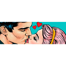Lade das Bild in den Galerie-Viewer, Acrylglasbild Pop Art Kissing Couple Panorama