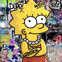 Lade das Bild in den Galerie-Viewer, Aluminiumbild gebürstet Pop Art Lisa Quadrat