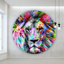 Lade das Bild in den Galerie-Viewer, Aluminiumbild Pop Art Löwe Kreis