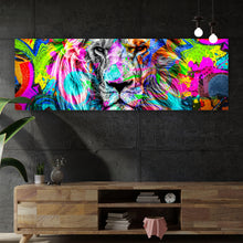 Lade das Bild in den Galerie-Viewer, Spannrahmenbild Pop Art Löwe Panorama