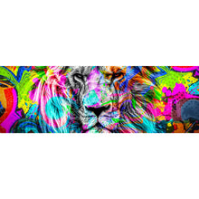 Lade das Bild in den Galerie-Viewer, Spannrahmenbild Pop Art Löwe Panorama
