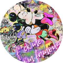 Lade das Bild in den Galerie-Viewer, Aluminiumbild gebürstet Pop Art Micky famous Kreis