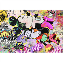 Lade das Bild in den Galerie-Viewer, Aluminiumbild gebürstet Pop Art Micky famous Querformat