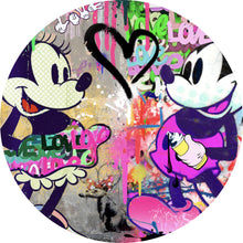 Lade das Bild in den Galerie-Viewer, Aluminiumbild gebürstet Pop Art Micky Love No.1 Kreis
