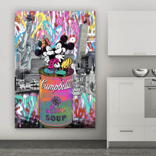 Lade das Bild in den Galerie-Viewer, Leinwandbild Pop Art Micky Love No.2 Hochformat