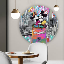 Lade das Bild in den Galerie-Viewer, Aluminiumbild gebürstet Pop Art Micky Love No.2 Kreis