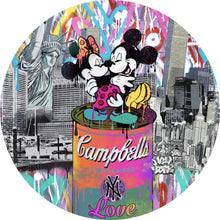 Lade das Bild in den Galerie-Viewer, Aluminiumbild gebürstet Pop Art Micky Love No.2 Kreis