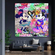 Lade das Bild in den Galerie-Viewer, Aluminiumbild gebürstet Pop Art Micky Love No.3 Quadrat
