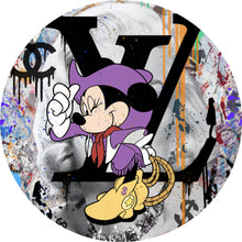 Lade das Bild in den Galerie-Viewer, Aluminiumbild gebürstet Pop Art Minni Portrait Kreis