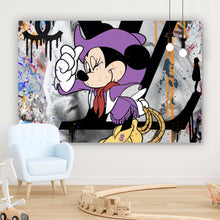 Lade das Bild in den Galerie-Viewer, Leinwandbild Pop Art Minni Portrait Querformat