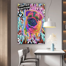 Lade das Bild in den Galerie-Viewer, Spannrahmenbild Pop Art Mops Hochformat