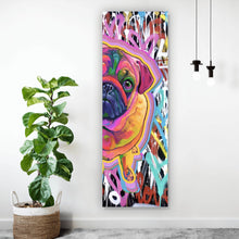 Lade das Bild in den Galerie-Viewer, Leinwandbild Pop Art Mops Panorama Hoch
