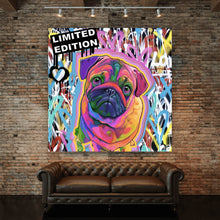 Lade das Bild in den Galerie-Viewer, Aluminiumbild Pop Art Mops Quadrat
