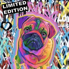 Lade das Bild in den Galerie-Viewer, Aluminiumbild Pop Art Mops Quadrat
