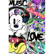 Lade das Bild in den Galerie-Viewer, Acrylglasbild Pop Art Musik Micky Hochformat