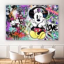 Lade das Bild in den Galerie-Viewer, Leinwandbild Pop Art Musik Micky Querformat