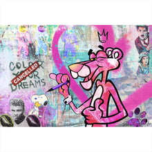 Lade das Bild in den Galerie-Viewer, Aluminiumbild Pop Art Panther Herz Querformat