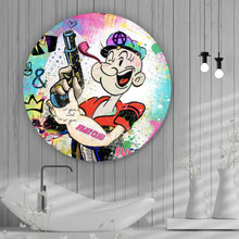 Lade das Bild in den Galerie-Viewer, Aluminiumbild gebürstet Pop Art Pop Eye Kreis