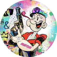 Lade das Bild in den Galerie-Viewer, Aluminiumbild gebürstet Pop Art Pop Eye Kreis