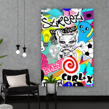 Lade das Bild in den Galerie-Viewer, Aluminiumbild Pop Art Straßenkunst Hochformat