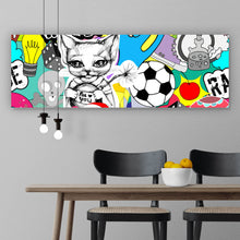 Lade das Bild in den Galerie-Viewer, Leinwandbild Pop Art Straßenkunst Panorama