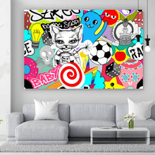 Lade das Bild in den Galerie-Viewer, Spannrahmenbild Pop Art Straßenkunst Querformat