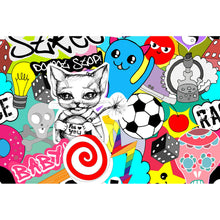 Lade das Bild in den Galerie-Viewer, Leinwandbild Pop Art Straßenkunst Querformat