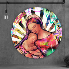 Lade das Bild in den Galerie-Viewer, Aluminiumbild gebürstet Pop Art Virgin Kreis