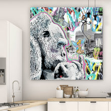 Lade das Bild in den Galerie-Viewer, Leinwandbild Pop Art Gorilla Comic Quadrat