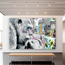 Lade das Bild in den Galerie-Viewer, Leinwandbild Pop Art Gorilla Comic Querformat