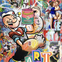 Lade das Bild in den Galerie-Viewer, Aluminiumbild gebürstet Seemann Pop Art Quadrat