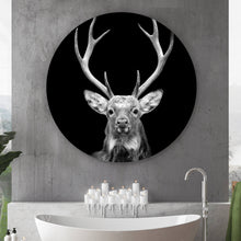 Lade das Bild in den Galerie-Viewer, Aluminiumbild Portrait Anmutiger Hirsch Kreis