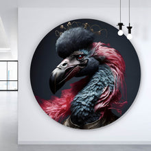 Lade das Bild in den Galerie-Viewer, Aluminiumbild gebürstet Portrait eines majestätischen Vogels Digital Art Kreis