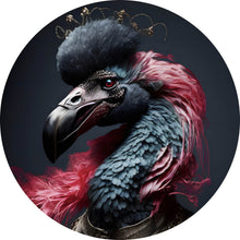 Lade das Bild in den Galerie-Viewer, Aluminiumbild Portrait eines majestätischen Vogels Digital Art Kreis