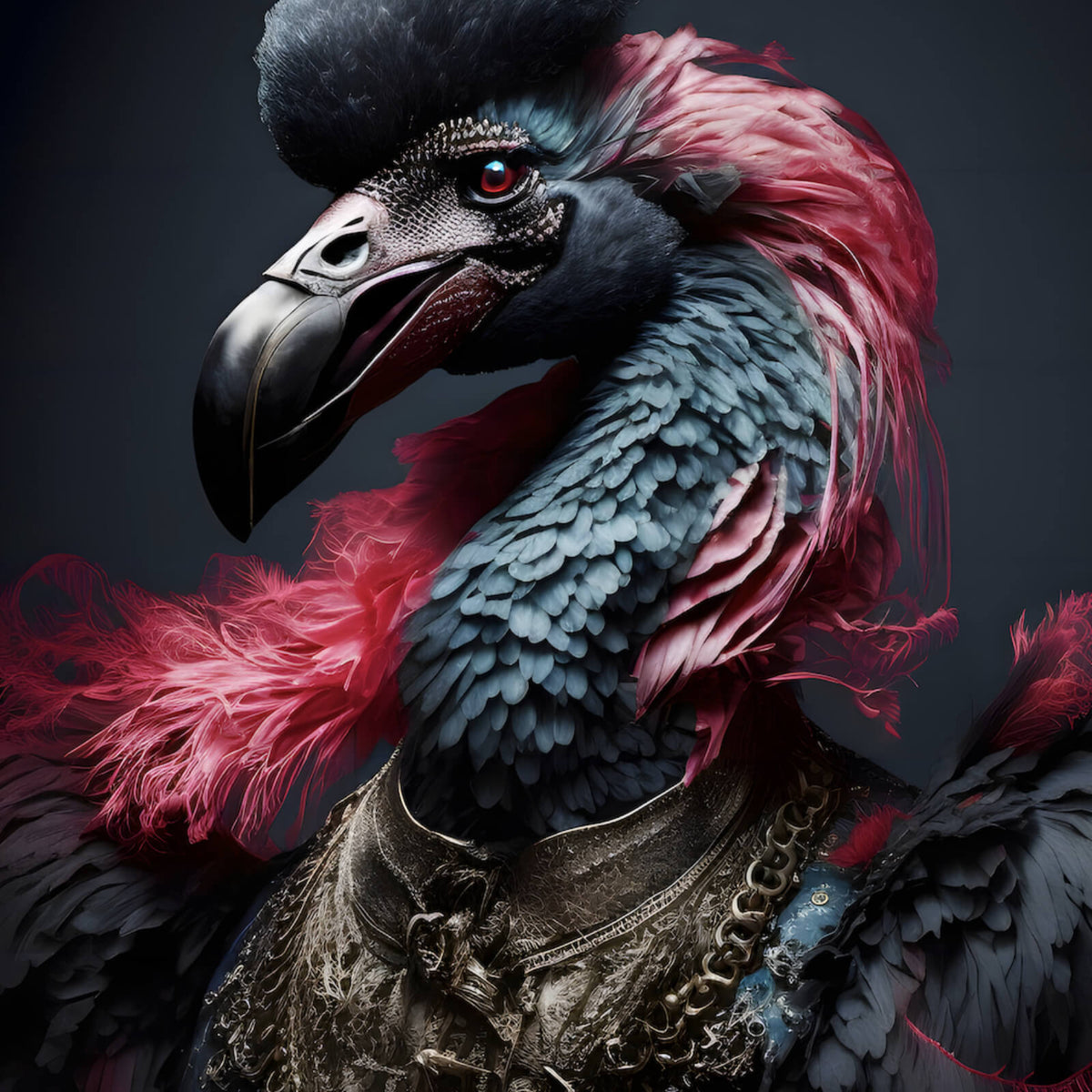 Spannrahmenbild Portrait eines majestätischen Vogels Digital Art im  Quadrat, Aufhängefertig & Versandkostenfrei – Wandguru