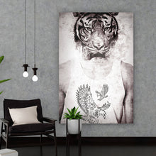 Lade das Bild in den Galerie-Viewer, Poster Portrait mit Tigerkopf Grunge Hochformat