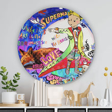 Lade das Bild in den Galerie-Viewer, Aluminiumbild gebürstet Prinz Comic Pop Art Kreis