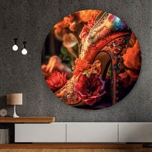 Lade das Bild in den Galerie-Viewer, Aluminiumbild gebürstet Prinzessinnen High Heels Kreis