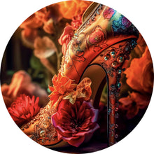Lade das Bild in den Galerie-Viewer, Aluminiumbild gebürstet Prinzessinnen High Heels Kreis