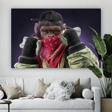 Lade das Bild in den Galerie-Viewer, Leinwandbild Gangster Affe No.1 Digital Art Querformat