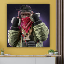 Lade das Bild in den Galerie-Viewer, Leinwandbild Gangster Affe No.1 Digital Art Quadrat