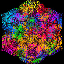 Lade das Bild in den Galerie-Viewer, Leinwandbild Psychedelisches Mandala Quadrat